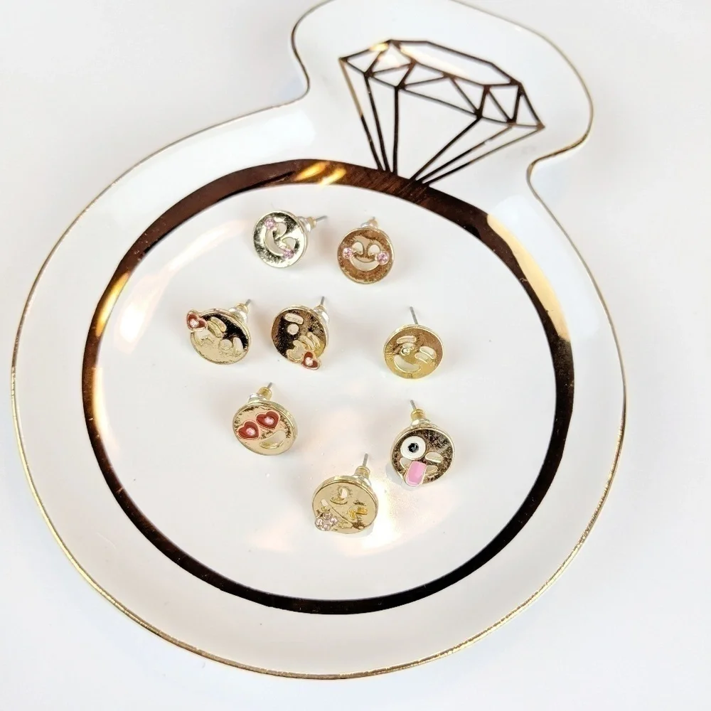 Gold Emojis Studs Jewelry/Accessories‎